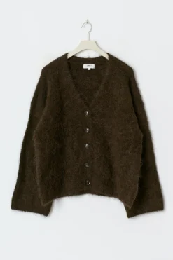 Alpaca blend knitted cardigan - Braun - Dame - Gina Tricot