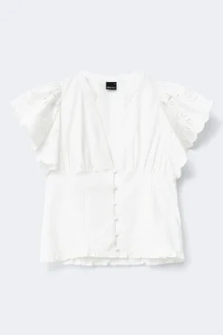 Anglaise blouse - Weiß - Dame - Gina Tricot