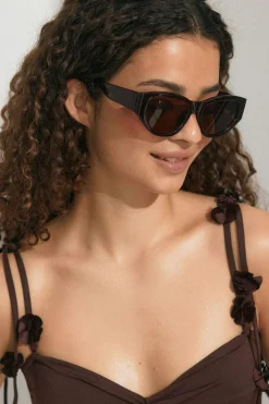 Angular cateye sunglasses - Beige - Dame - Gina Tricot