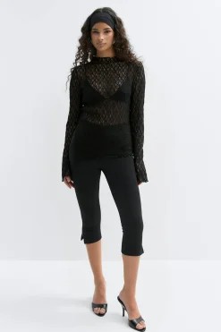Asymmetric lace top - Schwarz - Dame - Gina Tricot