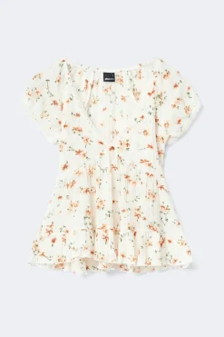 Babydoll lace detail top - Weiß - Dame - Gina Tricot