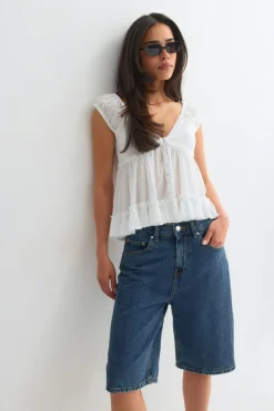 Baggy denim shorts - Blau - Dame - Gina Tricot