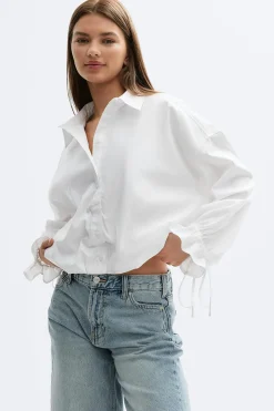 Balloon shirt - Weiß - Dame - Gina Tricot