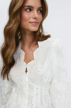 Balloon sleeve blouse - Weiß - Dame - Gina Tricot