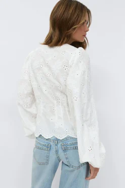 Balloon sleeve blouse - Weiß - Dame - Gina Tricot