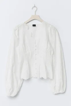 Balloon sleeve blouse - Weiß - Dame - Gina Tricot