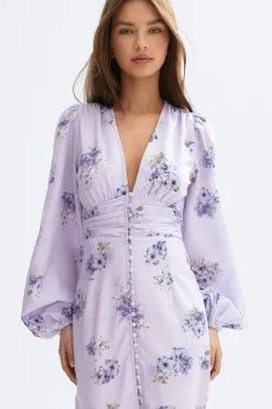 Balloon sleeve dress - Lila - Dame - Gina Tricot