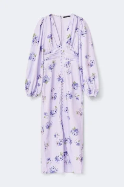 Balloon sleeve dress - Lila - Dame - Gina Tricot