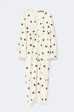 Balloon sleeve dress - Weiß - Dame - Gina Tricot
