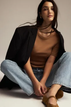 Basic classic top - Beige - Dame - Gina Tricot