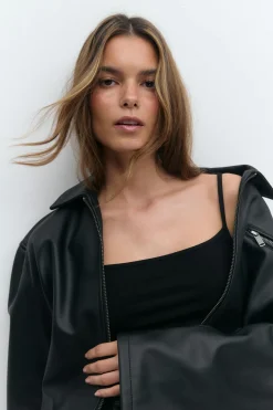 Basic mini slip dress - Schwarz - Dame - Gina Tricot