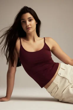 Basic strap singlet - Rot - Dame - Gina Tricot