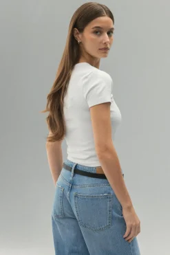 Basic tight top - Weiß - Dame - Gina Tricot