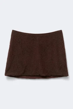 Beaded mini skirt - Braun - Dame - Gina Tricot