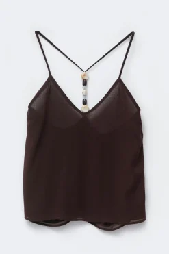 Beaded singlet - Braun - Dame - Gina Tricot