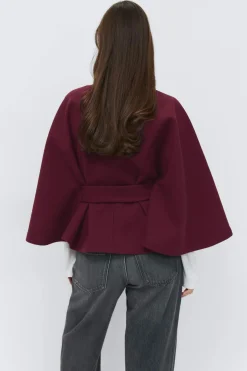 Belt cape jacket - Rot - Dame - Gina Tricot