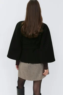 Belt cape jacket - Schwarz - Dame - Gina Tricot