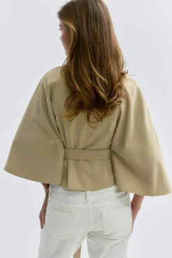 14+ belted trench cape - Beige - Gina Tricot