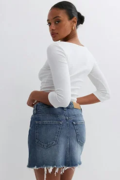 Blue crush denim skirt - Blau - Dame - Gina Tricot