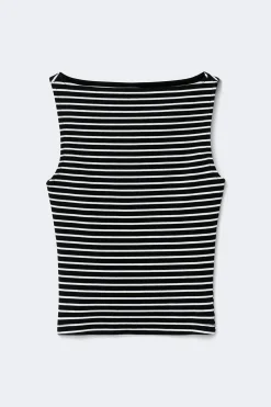 Boatneck tanktop - Schwarz - Dame - Gina Tricot