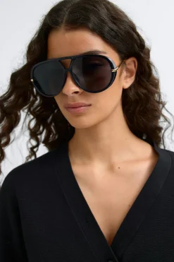 Bold aviator sunglasses - Schwarz - Dame - Gina Tricot
