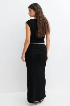 Boucle maxi skirt - Schwarz - Dame - Gina Tricot