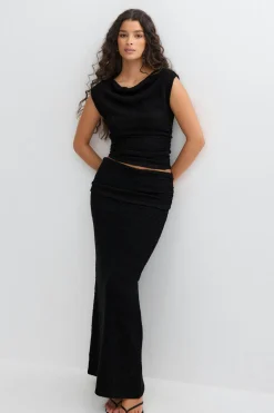 Boucle maxi skirt - Schwarz - Dame - Gina Tricot