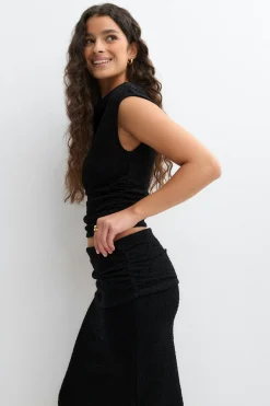 Boucle maxi skirt - Schwarz - Dame - Gina Tricot