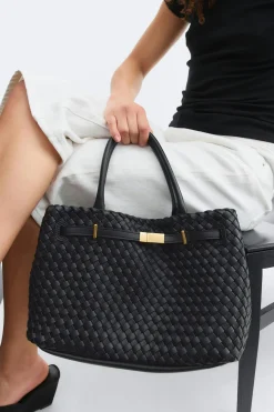 Braided top handle bag - Schwarz - Dame - Gina Tricot