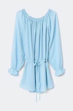 14+ breeze off shoulder dress - Blau - Gina Tricot