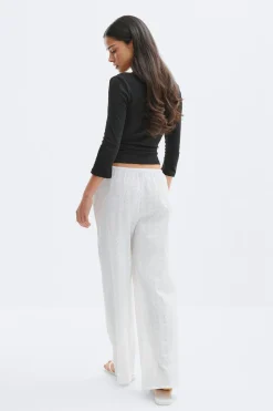 Broderie anglaise trousers - Weiß - Dame - Gina Tricot