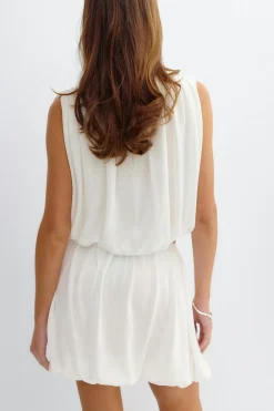 Bubble hem knitted skirt - Weiß - Dame - Gina Tricot