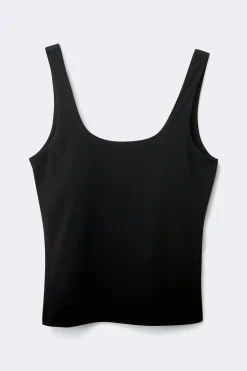 Built-in bra tank - Schwarz - Dame - Gina Tricot