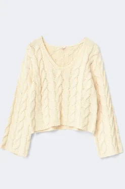 14+ cable knitted sweater - Gelb - Gina Tricot