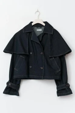 Cape denim trench - Blau - Dame - Gina Tricot