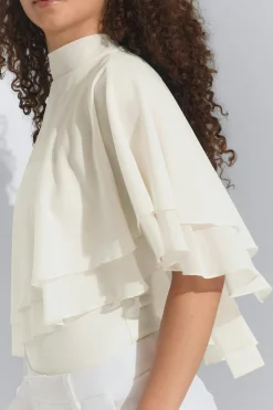 Cape top - Weiß - Dame - Gina Tricot