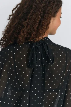 Chiffon blouse - Schwarz - Dame - Gina Tricot