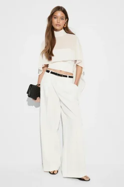 Chiffon cape top - Weiß - Dame - Gina Tricot