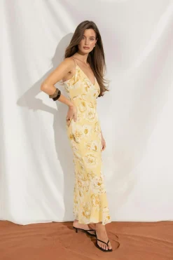 Chiffon dress - Gelb - Dame - Gina Tricot
