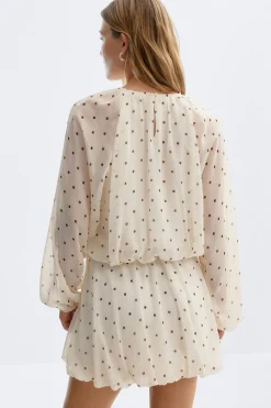 Chiffon dress - Weiß - Dame - Gina Tricot