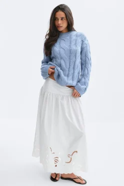 Chunky knitted cable sweater - Blau - Dame - Gina Tricot