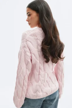 Chunky knitted cable sweater - Rosa - Dame - Gina Tricot