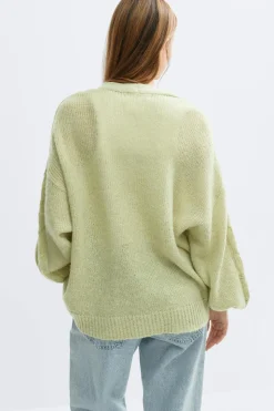 Chunky knitted cardigan - Grün - Dame - Gina Tricot