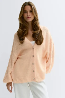 Chunky knitted cardigan - Orange - Dame - Gina Tricot