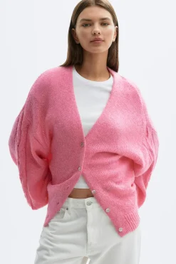 Chunky knitted cardigan - Rosa - Dame - Gina Tricot