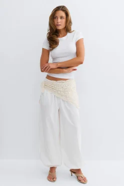 Cotton balloon trousers - Weiß - Dame - Gina Tricot