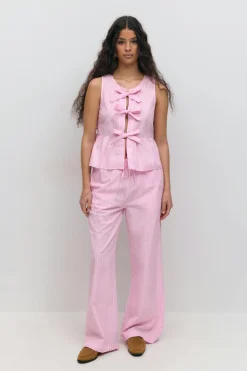 Cotton poplin trousers - Rosa - Dame - Gina Tricot