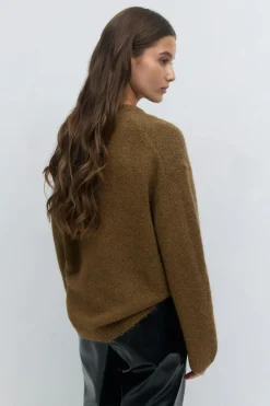 Crew neck knitted sweater - Braun - Dame - Gina Tricot