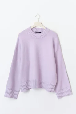Crew neck knitted sweater - Lila - Dame - Gina Tricot
