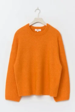 Crew neck knitted sweater - Orange - Dame - Gina Tricot